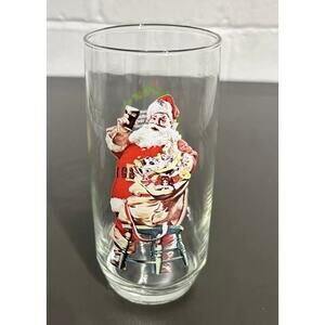 Vintage Coca Cola Coke Haddon Sundblom Santa Christmas 6" High Glass-‎ 1…